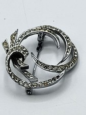 Broche vintage metal argente