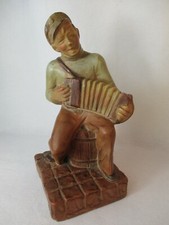 Accordion Antique Advertising Shop Decoration Plaster Figurine Hamburg Port