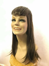 Rootstein Mannequin Hard Cap Wig Long Brown Hair Knot Back Style