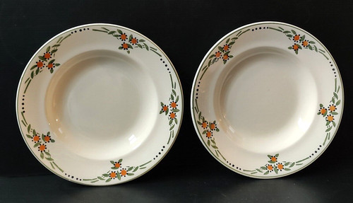 Deep plates longwy decor - 2,