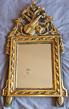 Miroir de style LOUIS XVI  Bois sculpté & doré - Fronton attributs de la musique