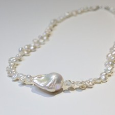 collier argent en perle de