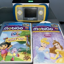 Vtech Mobigo Portable Gaming Learning System Bundle W/ 2 Games CIB