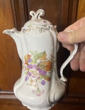 Art Nouveau Chocolate Pot Prov Sxe Porcelain Decorative Painted Blackberrys