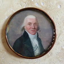 MINIATURE PAINTING late 18th century QUALITY PORTRAIT MAN 1780's