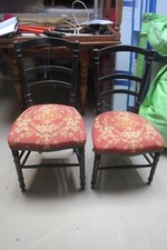 Paire de chaises Napoléon 3 bois noirci (chaise + prie dieu ?)