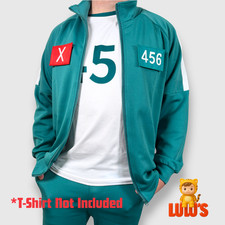 Squid Game Green Tracksuit with Removable Number Patches Unisex Cosplay Outfit
