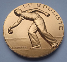 PETANQUE SPORT GILT BRONZE MEDAL awarded by FRENCH DEPUTY