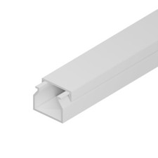 Goulotte électrique PVC blanc 20x10mm – 2m – EDO TECHNIC – Fixation à vis