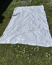 nappe ancienne blanche brodée