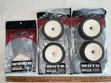 AKA Moto Tires Pre Mount Buggy Eco Wheel Discs 14010MRW 1/8th Buggy