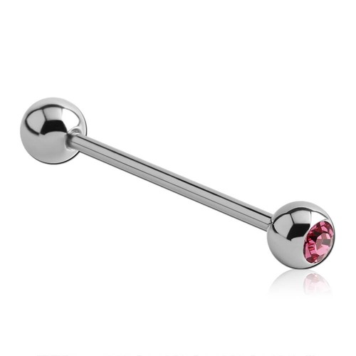 Barbell acier boule strass