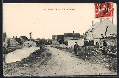 Cpa charly abreuvoir et - cpa, charly,