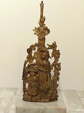 Antique Victorian Figural Girandole Centerpiece Candelabra Base Brass Marble
