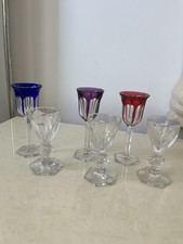 Lot of 6 Baccarat Crystal Liqueur Glasses Modeled Harcourt 