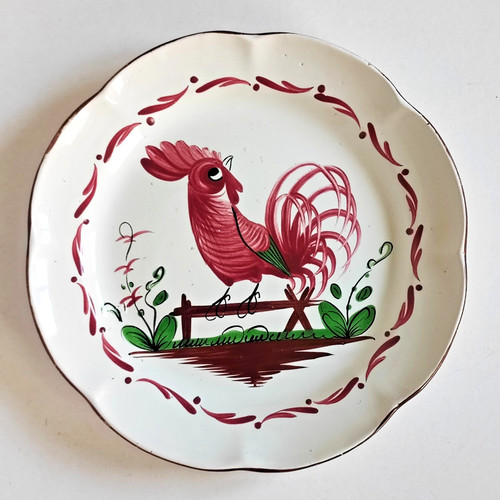Assiette ancienne faïence - , en