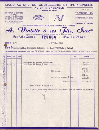 Thiers facture traite a - +,