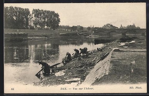 Cpa dax vue sur adour - cpa, l´adour