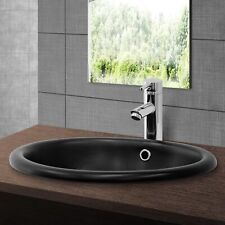Lavabo en céramique noir mat