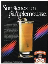 PUBLICITE ADVERTISING  1982    SMIRNOFF  vodka   surprenez un pamplemousse