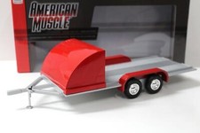 1:18 Auto World Trailer Décapotable Car Transporteur Remorque Rouge
