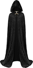Hooded Velvet Cloak Women Witch Cape Costume, Halloween Accessory
