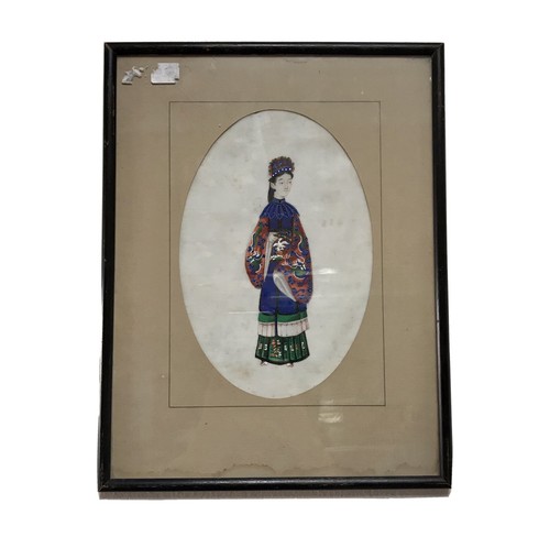 Framed antique chinese pith - framed,