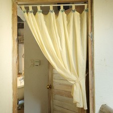 Rideaux en coton brodé papillon - panneau occultant de style vintage