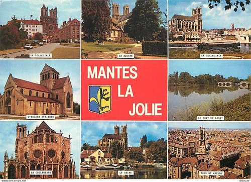 Carte postale mantes la - postale,