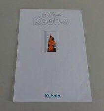 2003 Kubota Compact Excavator K008-3 Brochure / Booklet