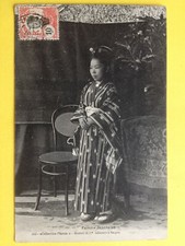 Old postcard Asian stamp INDO CHINA JAPANESE WOMAN edition with SIGNON Viet Nam