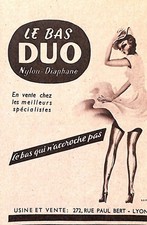 LYON (69) ""LE BAS NYLON DUO"" ADVERTISED 1954