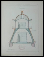 SAINT MARTIN DE SEIGNANX, CHATEAU D'EAU -1880 - 2 GRAVURES- CHARPENTE METALLIQUE