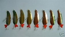 8 NEW Assorted Spoon Metal Fishing Lure Bait Lot 4"