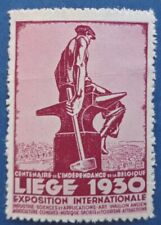 Belgique, vignette Exposition internationale, Liège, 1930