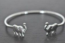 Twin Elephant Band Bracelet