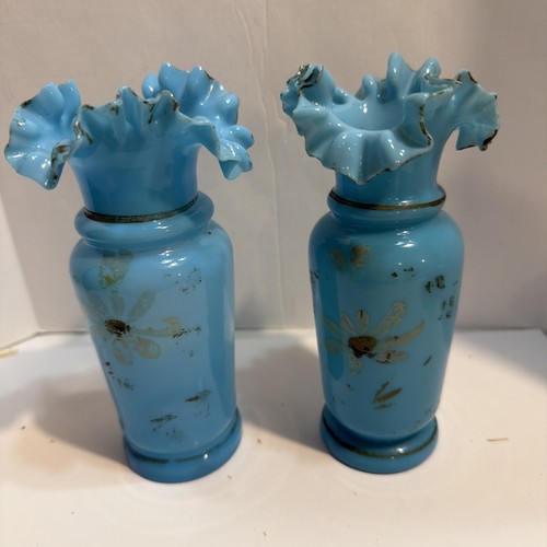 Vintage pair blue - 6”, opaline