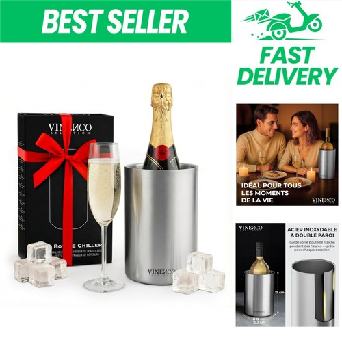 Seau champagne inox double - seau,
