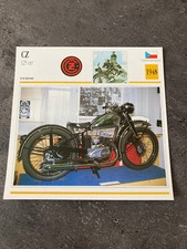 CARTE FICHE MOTO collection ATLAS  CZ 125 CM3 1948