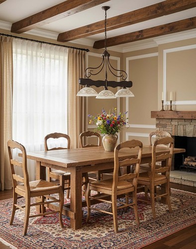 Lustre bilancier rustique - lustre,