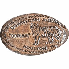 États-Unis, Elongated Coin, Downtown Aquarium, Coral, Houston, Cuivre, TTB