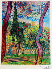 Litographie De Vincent Van Gogh Museum D'Un Tableau COA Signée Paul Klee Cézanne