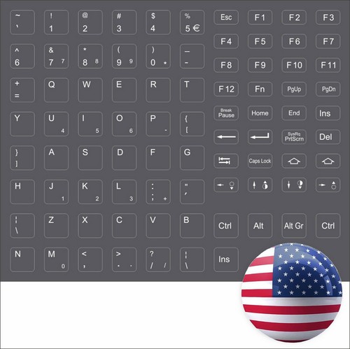 Autocollants clavier gris - autocollants,