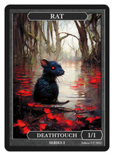 Rat Token Black Rat 1/1  W/Deathtouch Givememana Tokens Series 2  Magic, MTG
