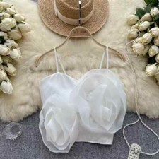 Corset Haut Court avec Insert Rose Satin Blanc Élégant 06113