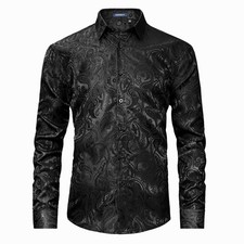 Hommes Noir Floral Paisley