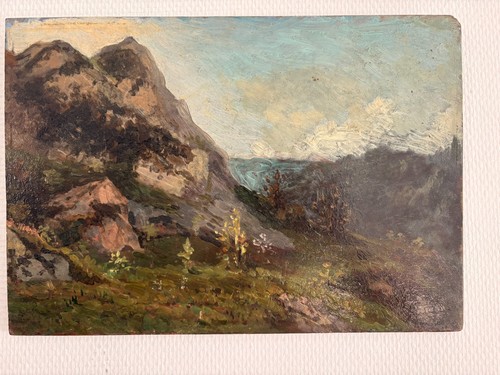 Ancien peinture huile panneau - peinture,