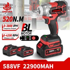 520Nm Clé à percussion Clé à choc Haute Puissance Boulonneuse Impact 0/2 Piles