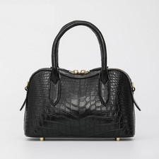 Handcrafted Genuine Croco Belly Skin Handbag Shoulder Bag for women 21*9*13cm