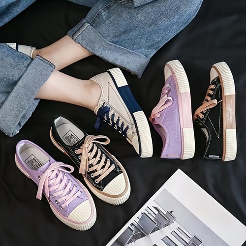 Baskets sneakers toile pour - baskets, en